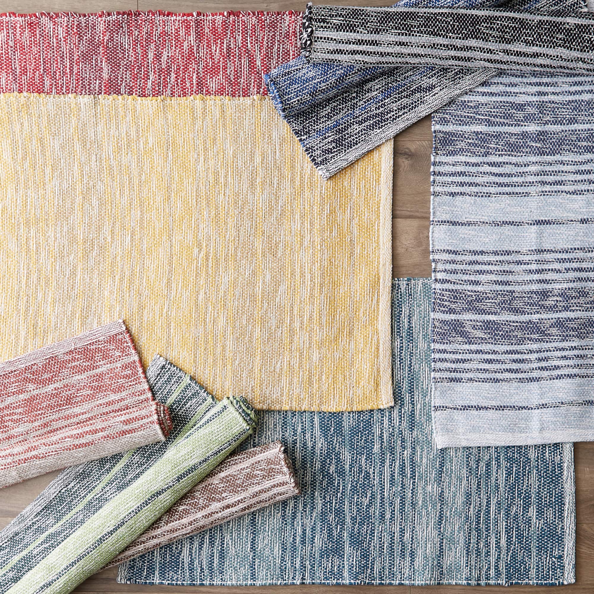 DII® Variegated Stripe Handwoven Recycled Yarn Rug